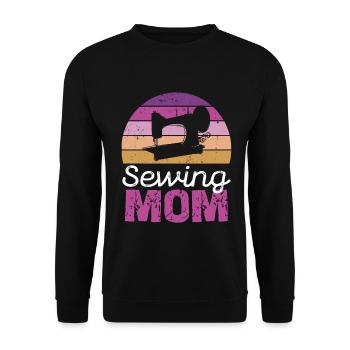 Sewing Mom Retro Kreis - Unisex Pullover - Schwarz - Vorne - Alina (178cm) & Michal (187cm)