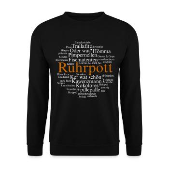 Ruhrpott Sprache Dortmund Bochum Hömma Ruhrdeutsch - Unisex Pullover - Schwarz - Vorne - Alina (178cm) & Michal (187cm)