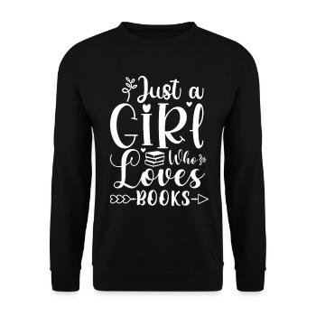 Juste une fille qui aime les livres - Sweat-shirt Unisexe - noir - Devant - Alina (178cm) & Michal (187cm)