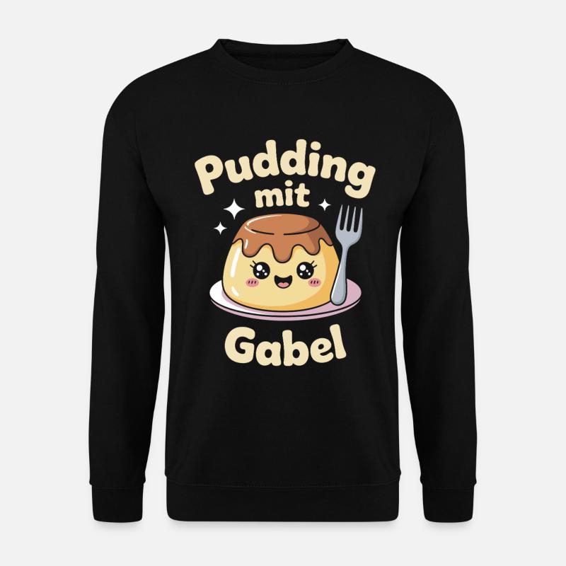 Pudding Mit Gabel - Unisex Pullover - Schwarz