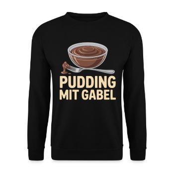 Pudding with fork - Unisex Sweatshirt - black - Front - Alina (178cm) & Michal (187cm)