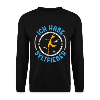 Nordsee Urlaub HABE SYLT FIEBER Lustiges - Unisex Pullover - Schwarz - Vorne - Alina (178cm) & Michal (187cm)