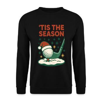 Tis The Season Funny Golf Holiday Vibes - Unisex Sweatshirt - black - Front - Alina (178cm) & Michal (187cm)