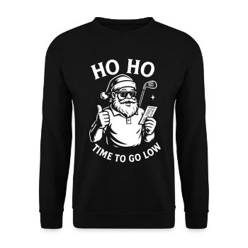 Ho Ho Zeit zum Sinken Santa Golf Weihnachten - Unisex Pullover - Schwarz - Vorne - Alina (178cm) & Michal (187cm)