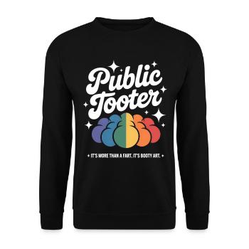 Buntes Poop Kunstwerk - Unisex Pullover - Schwarz - Vorne - Alina (178cm) & Michal (187cm)