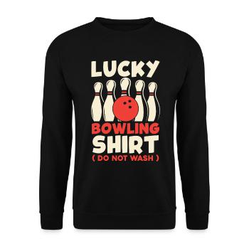 Happy Bowling Shirt Don’t Wash - Sweat-shirt Unisexe - noir - Devant - Alina (178cm) & Michal (187cm)