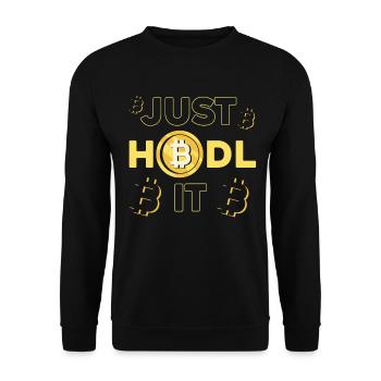 Just Hodl It Bitcoin Design - Unisex Sweatshirt - black - Front - Alina (178cm) & Michal (187cm)