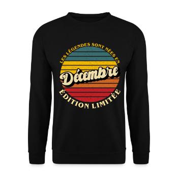 Legends Are Born In December - Anniversary - Unisex Sweatshirt - black - Front - Alina (178cm) & Michal (187cm)