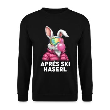 Après-ski bunny Pink Bubble Gum - Unisex Sweatshirt - black - Front - Alina (178cm) & Michal (187cm)