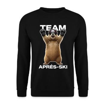 Team Apres Ski Party Crew Snow Skiing Ski - Unisex Sweatshirt - black - Front - Alina (178cm) & Michal (187cm)