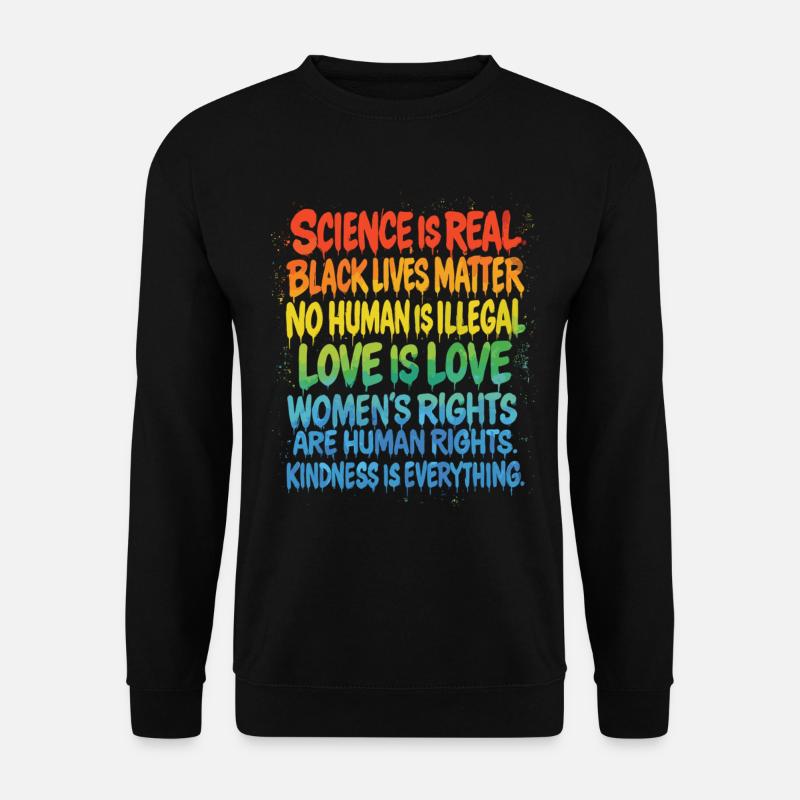 Rainbow Statement – Human Rights Pride - Unisex Sweatshirt - black