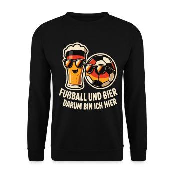 Football and Beer Germany Fan - Unisex Sweatshirt - black - Front - Alina (178cm) & Michal (187cm)