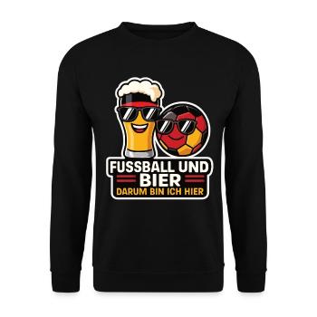 Football and Beer Germany Fan - Unisex Sweatshirt - black - Front - Alina (178cm) & Michal (187cm)
