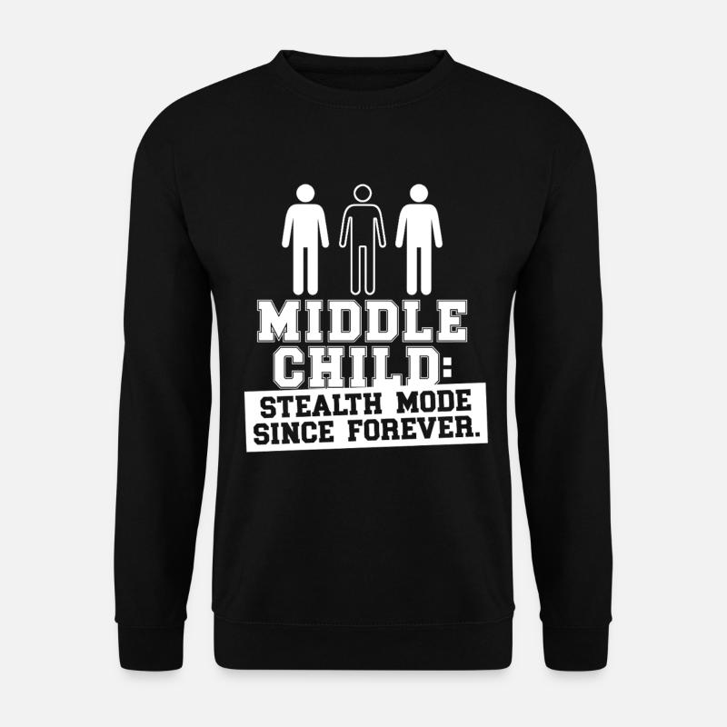 Mittelkind Mittleres Kind Bruder Schwester - Unisex Pullover - Schwarz