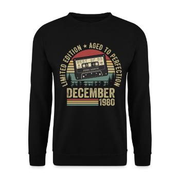Décembre 1980 - Anniversaire Décembre 1980 - Sweat-shirt Unisexe - noir - Devant - Alina (178cm) & Michal (187cm)