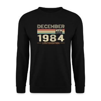 December 1984 Birthday December 1984 December - Unisex Sweatshirt - black - Front - Alina (178cm) & Michal (187cm)