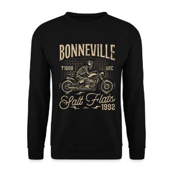 Bonneville Salt Flats Moto Anniversaire 1992 - Sweat-shirt Unisexe - noir - Devant - Alina (178cm) & Michal (187cm)