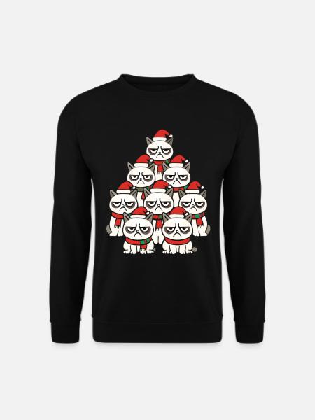 Grumpy Christmas Cats – Lustiges Katzen - Unisex Sweatshirt - black