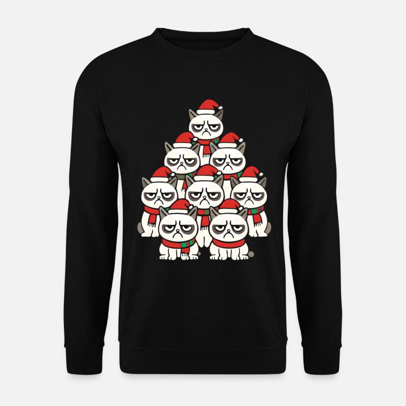 Grumpy Christmas Cats – Lustiges Katzen - Unisex Sweatshirt - black