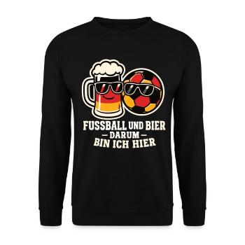 Fußball und Bier - Unisex Pullover - Schwarz - Vorne - Alina (178cm) & Michal (187cm)
