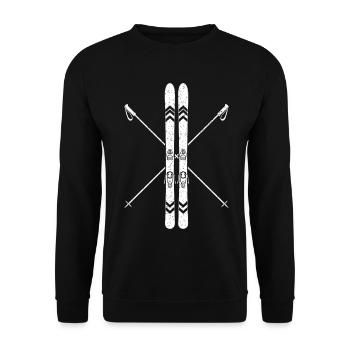 Apres Ski Party Crew Snow Skiing Ski Vintage - Unisex Sweatshirt - black - Front - Alina (178cm) & Michal (187cm)