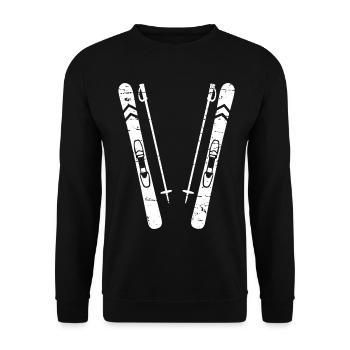 Apres Ski Party Crew Snow Skiing Ski Retro - Unisex Sweatshirt - black - Front - Alina (178cm) & Michal (187cm)