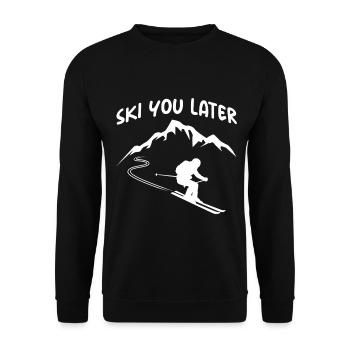 Ski You Later Après Ski Party Crew Ski Neige Ski - Sweat-shirt Unisexe - noir - Devant - Alina (178cm) & Michal (187cm)
