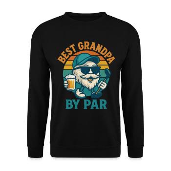 Best Grandpa By Par Funny Golf Männer Frauen Golfer - Unisex Pullover - Schwarz - Vorne - Alina (178cm) & Michal (187cm)