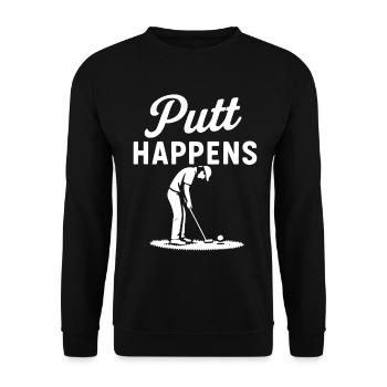 Putt Happens Drôle Joueur de Golf Humour - Sweat-shirt Unisexe - noir - Devant - Alina (178cm) & Michal (187cm)