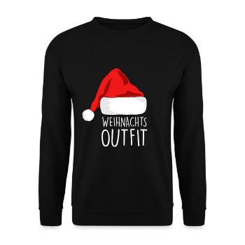 Tenue de Noël drôle Noël pour hommes Noël - Sweat-shirt Unisexe - noir - Devant - Alina (178cm) & Michal (187cm)