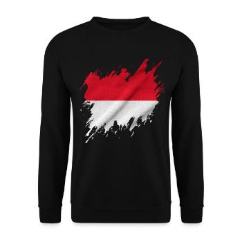 Drapeau indonésien, style déchiré - Sweat-shirt Unisexe - noir - Devant - Alina (178cm) & Michal (187cm)