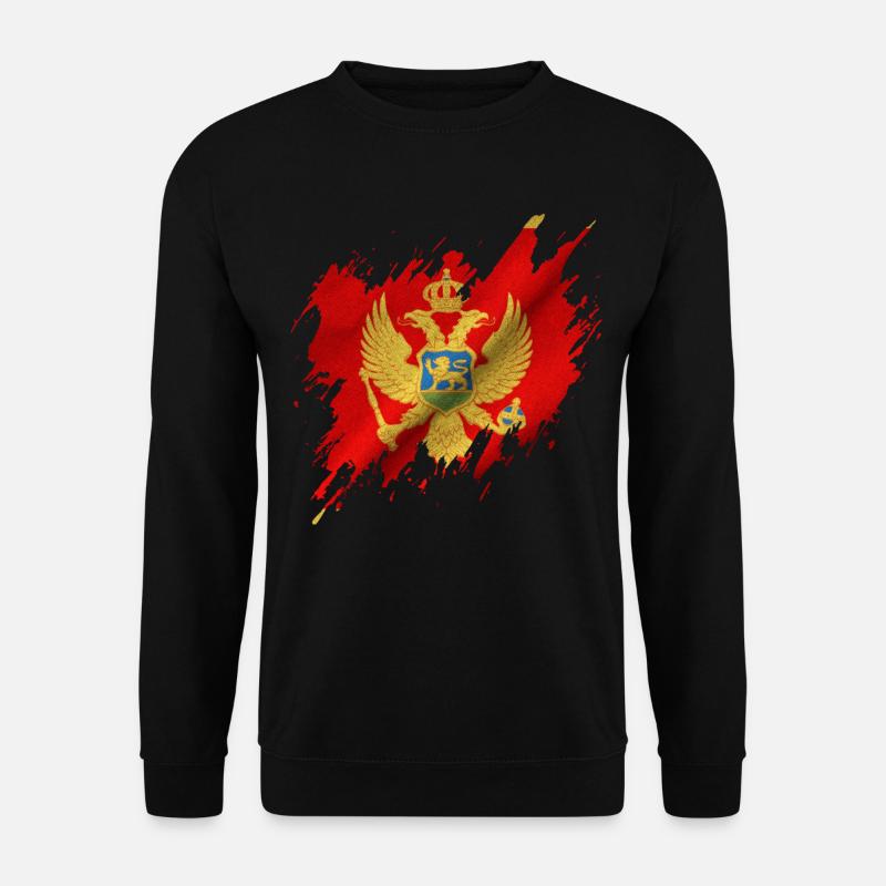 Flagge Montenegros, Rissen-Stil - Unisex Pullover - Schwarz