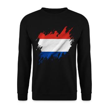 Drapeau néerlandais, style déchiré - Sweat-shirt Unisexe - noir - Devant - Alina (178cm) & Michal (187cm)