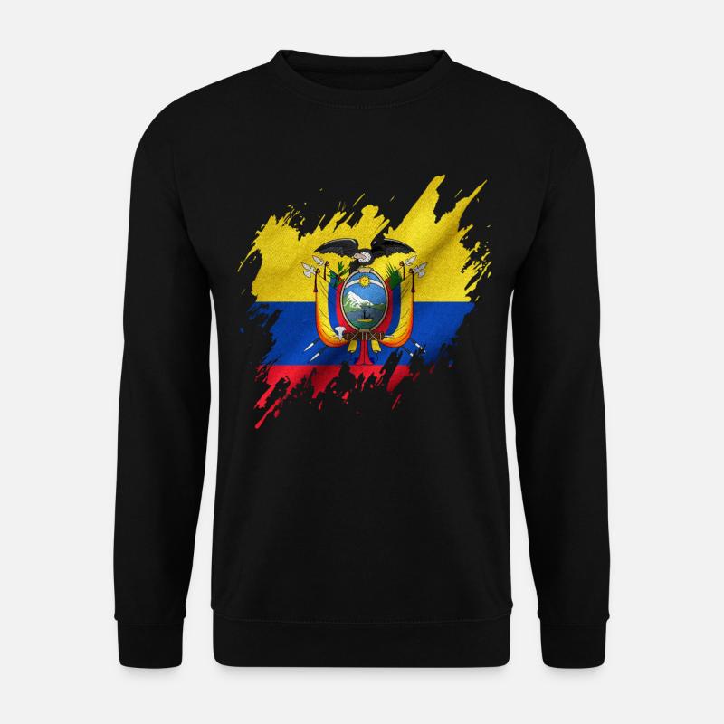 Flagge Ecuadors, Rissstil - Unisex Pullover - Schwarz
