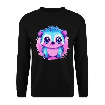 Kunterbuntes Kuschelmonster - Unisex Pullover - Schwarz - Vorne - Alina (178cm) & Michal (187cm)