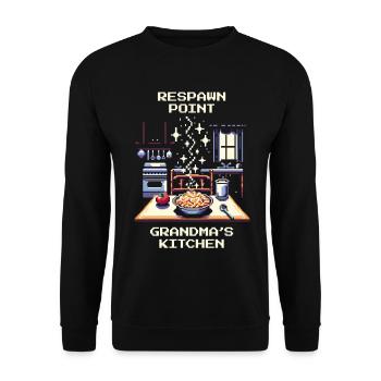 Point de réapparition | L’amour de la cuisine de grand-mère - Sweat-shirt Unisexe - noir - Devant - Alina (178cm) & Michal (187cm)
