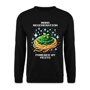 Mana Regeneration | Powered by Pesto - Unisex Pullover - Schwarz - Vorne - Alina (178cm) & Michal (187cm)