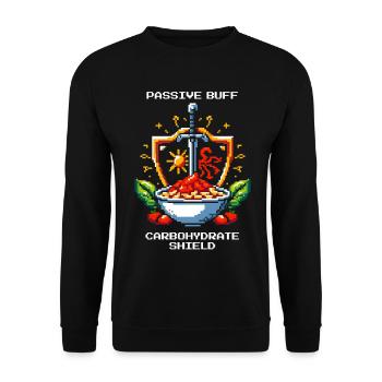 Carbohydrate Shield | Gamer Humor - Unisex Sweatshirt - black - Front - Alina (178cm) & Michal (187cm)