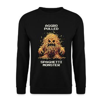 Spaghetti Monster | Funny Gamer Saying - Unisex Sweatshirt - black - Front - Alina (178cm) & Michal (187cm)