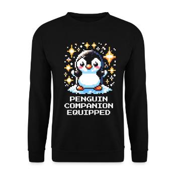 Penguin Companion | Cute Gamer Companion - Unisex Sweatshirt - black - Front - Alina (178cm) & Michal (187cm)