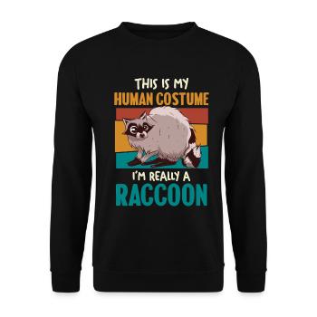 Raccoon Human Costume Humor - Unisex Sweatshirt - black - Front - Alina (178cm) & Michal (187cm)