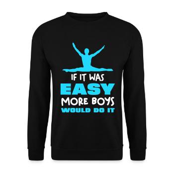 Wenn leicht wär würden es mehr Jungs tun - Unisex Pullover - Schwarz - Vorne - Alina (178cm) & Michal (187cm)