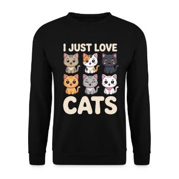 J’aime juste les chiens mignon chien illustration - Sweat-shirt Unisexe - noir - Devant - Alina (178cm) & Michal (187cm)