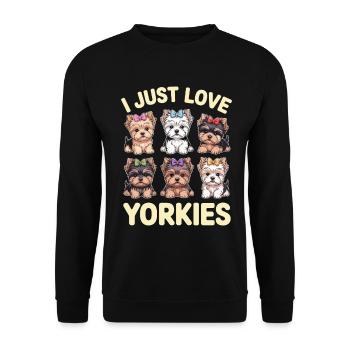J’aime juste les chiens mignon chien illustration - Sweat-shirt Unisexe - noir - Devant - Alina (178cm) & Michal (187cm)