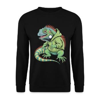 Iguane cool avec sweat à capuche - Sweat-shirt Unisexe - noir - Devant - Alina (178cm) & Michal (187cm)