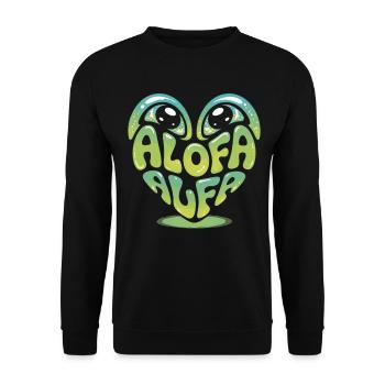 Chemise grenouille cool à l’ambiance tropicale – ALOFA - Sweat-shirt Unisexe - noir - Devant - Alina (178cm) & Michal (187cm)