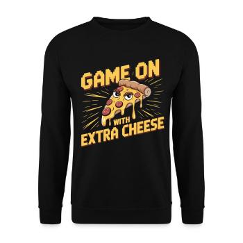 Chemise de jeu pizza pour les joueurs - Sweat-shirt Unisexe - noir - Devant - Alina (178cm) & Michal (187cm)