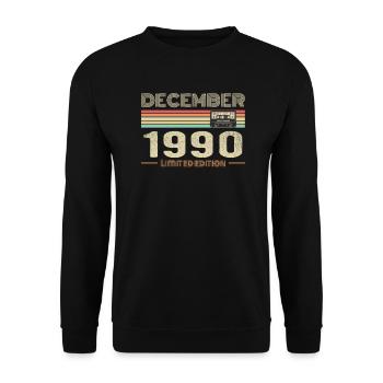 Décembre 1990 anniversaire Décembre 1990 Décembre - Sweat-shirt Unisexe - noir - Devant - Alina (178cm) & Michal (187cm)