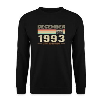 December 1993 Birthday December 1993 December - Unisex Sweatshirt - black - Front - Alina (178cm) & Michal (187cm)