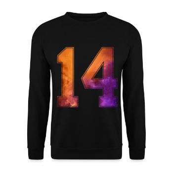 NON. 14 NUMÉRO 14 COLLÈGE 14E ANNIVERSAIRE - Sweat-shirt Unisexe - noir - Devant - Alina (178cm) & Michal (187cm)